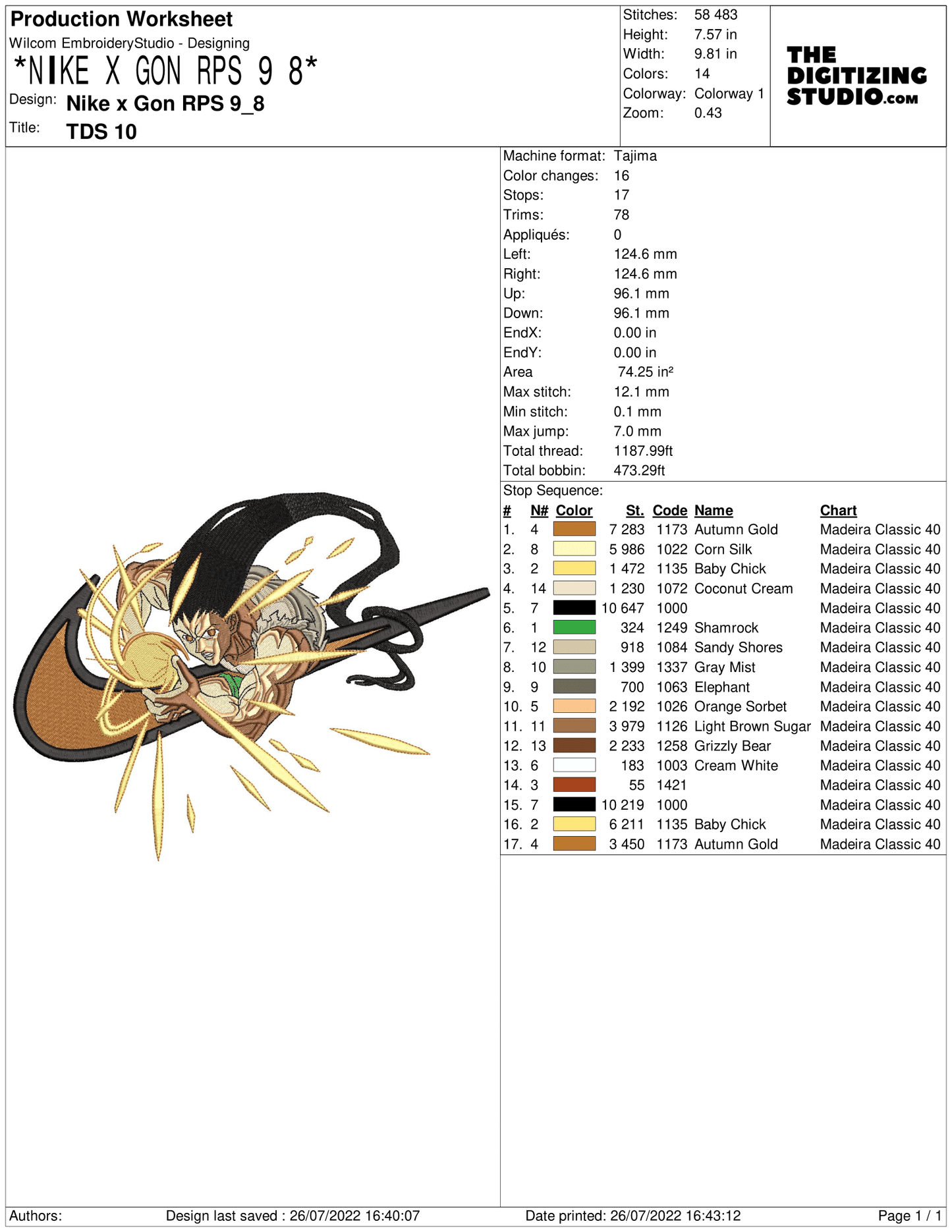 Anime Embroidery Design