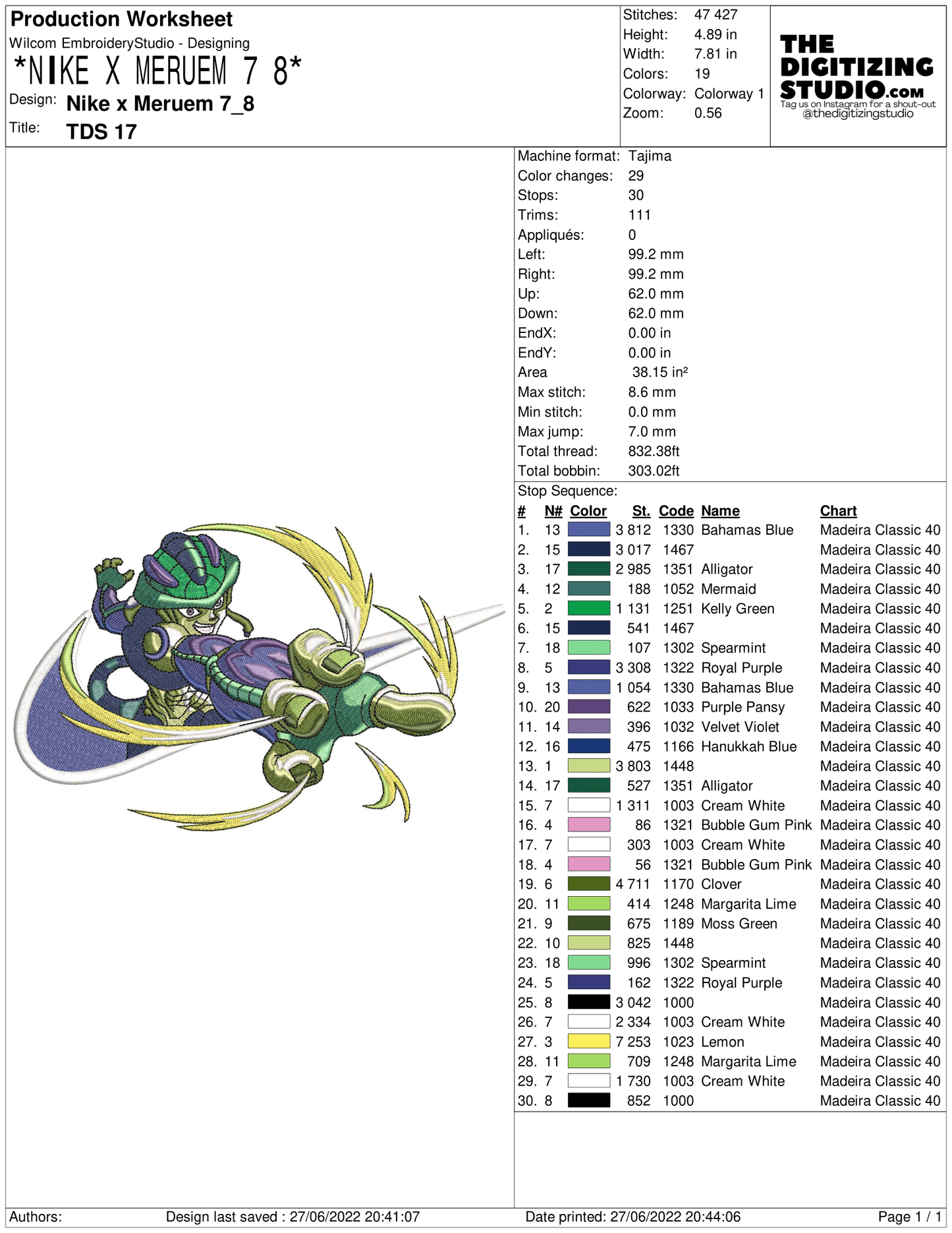 Anime Embroidery Design