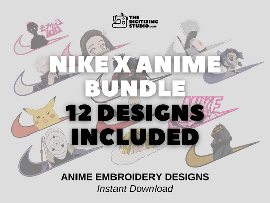12 Anime Embroidery Designs - Swoosh Bundle
