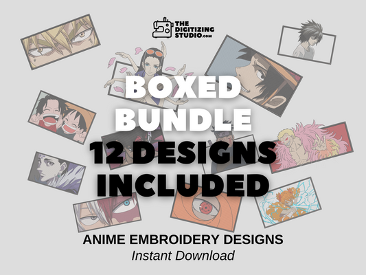 12 Anime Embroidery Designs - Box Bundle