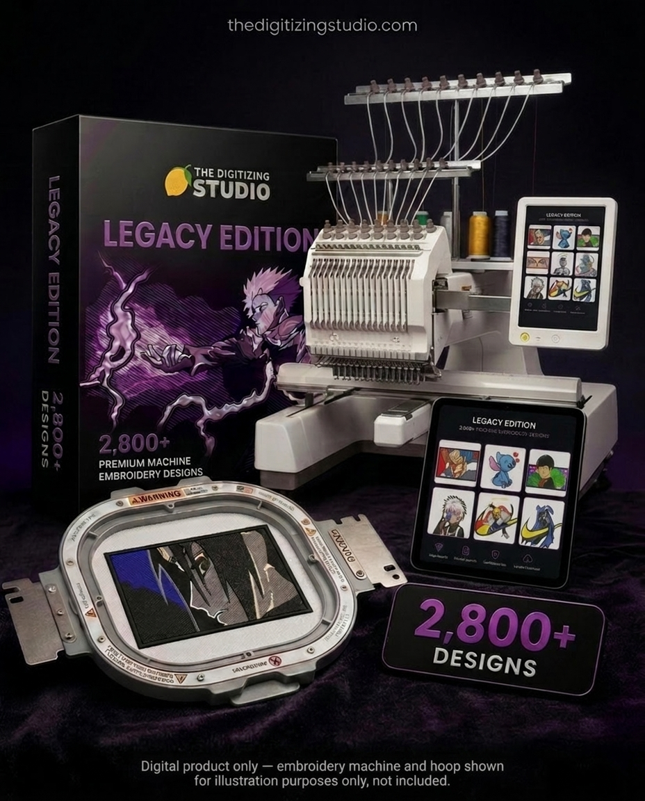 Legacy Edition | 2,800+ Embroidery Machine Designs Bundle | Anime, Cartoon, & Logo (Multiple Sizes)